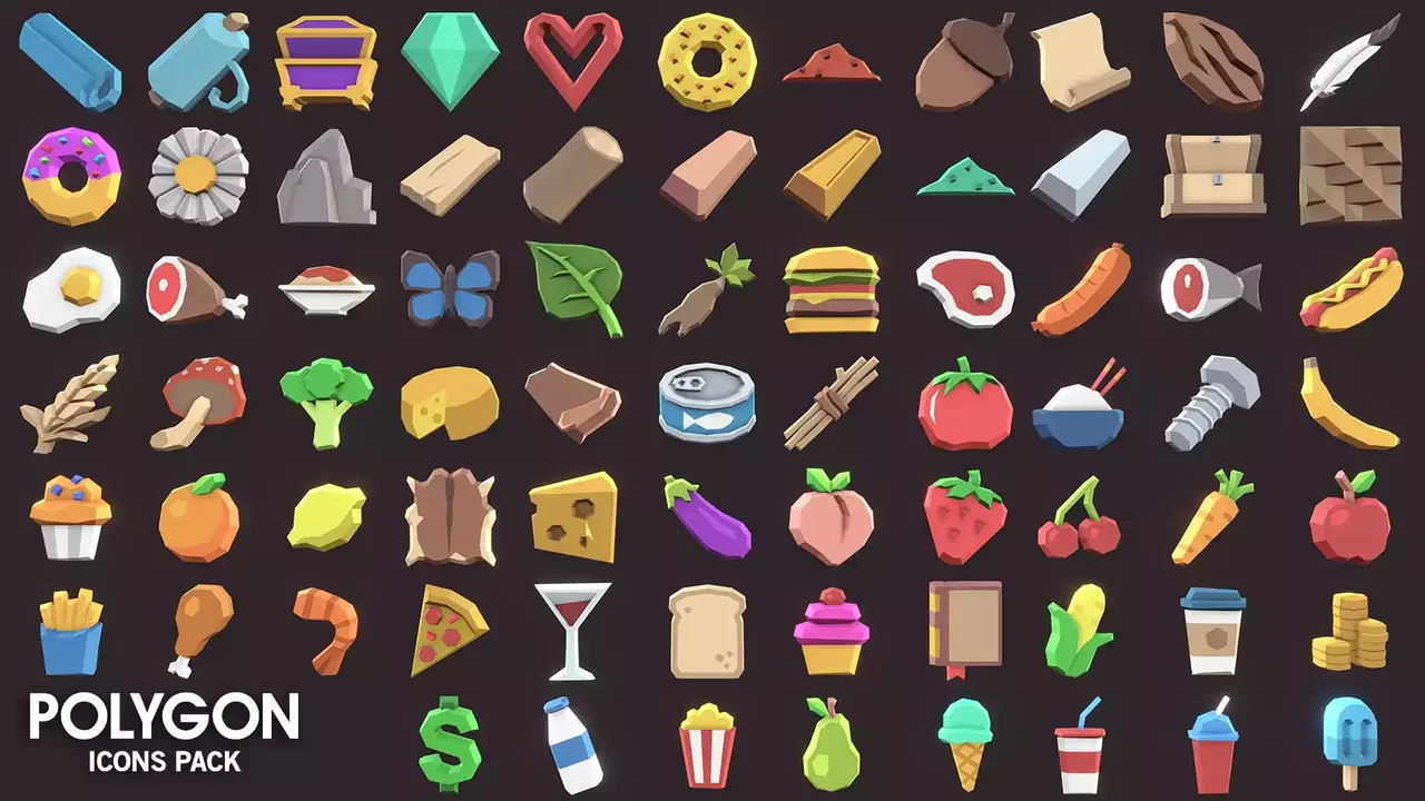 POLYGON Icons Pack - Low Poly 3D Art by Synty