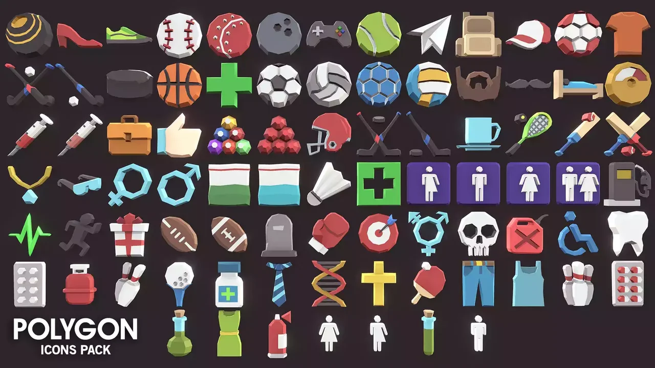 POLYGON Icons Pack - Low Poly 3D Art by Synty