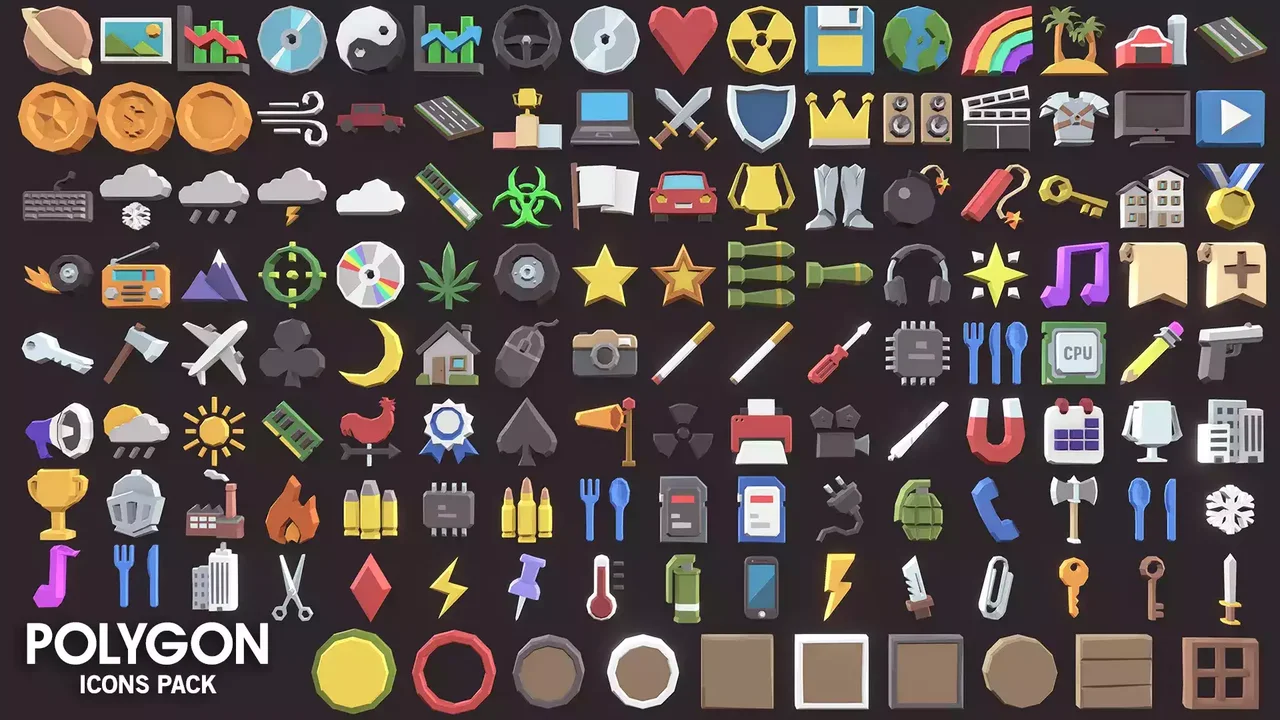 POLYGON Icons Pack - Low Poly 3D Art by Synty