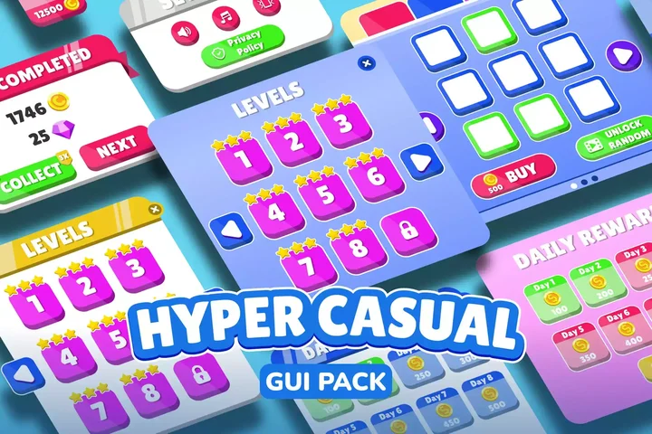 Mega Hyper Casual GUI Pack
