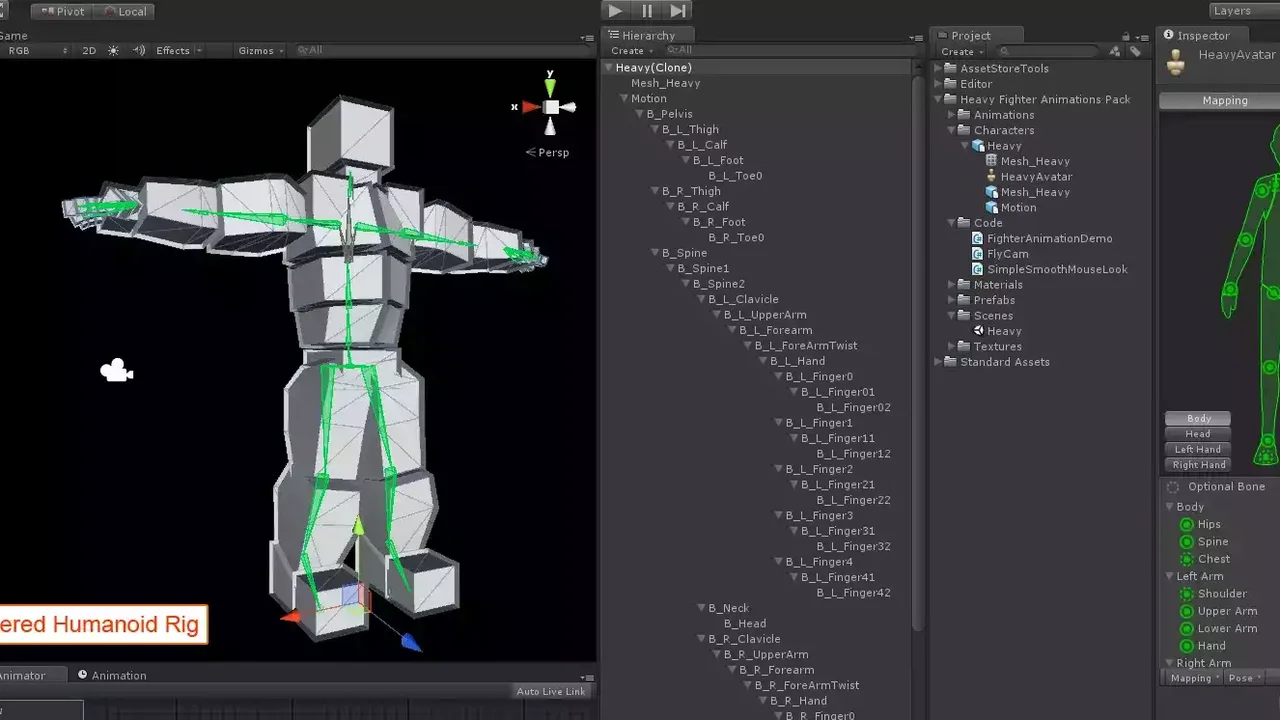 Heavy Fighter Mecanim Animation Pack