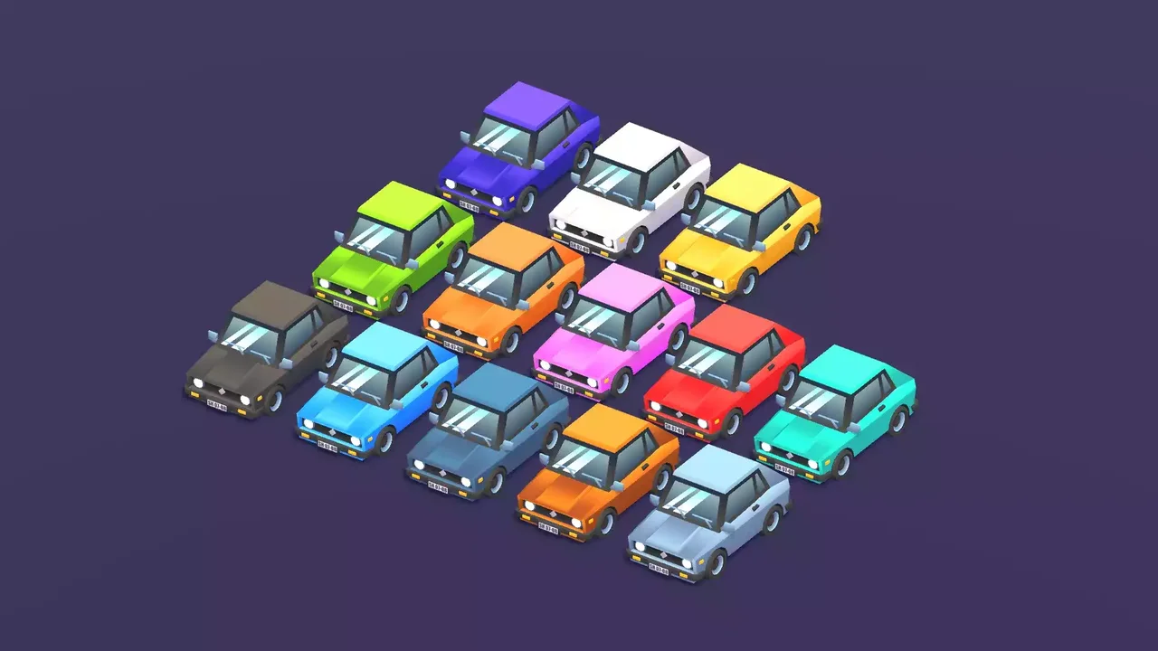 35 Low Poly Toon Cars Pack