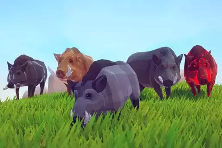 Poly Art Boars