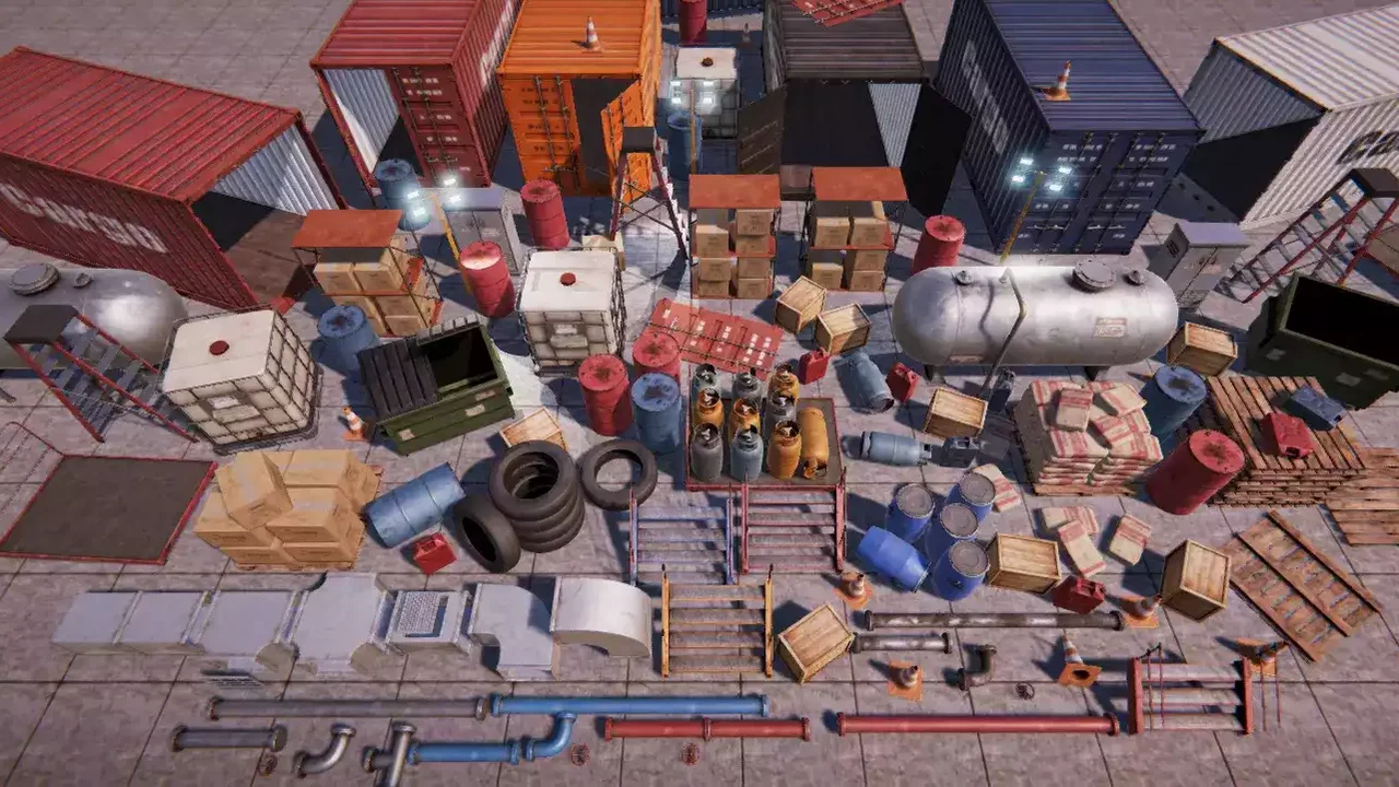Industrial Props Pack - PBR