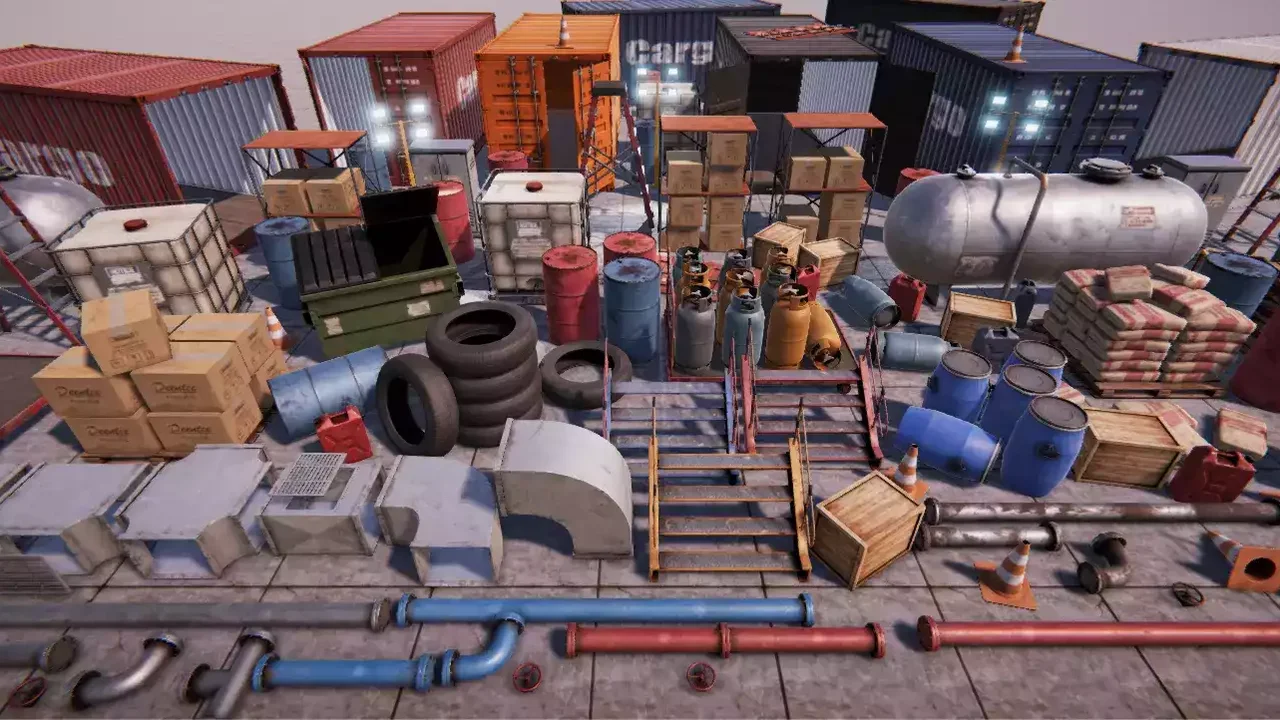 Industrial Props Pack - PBR