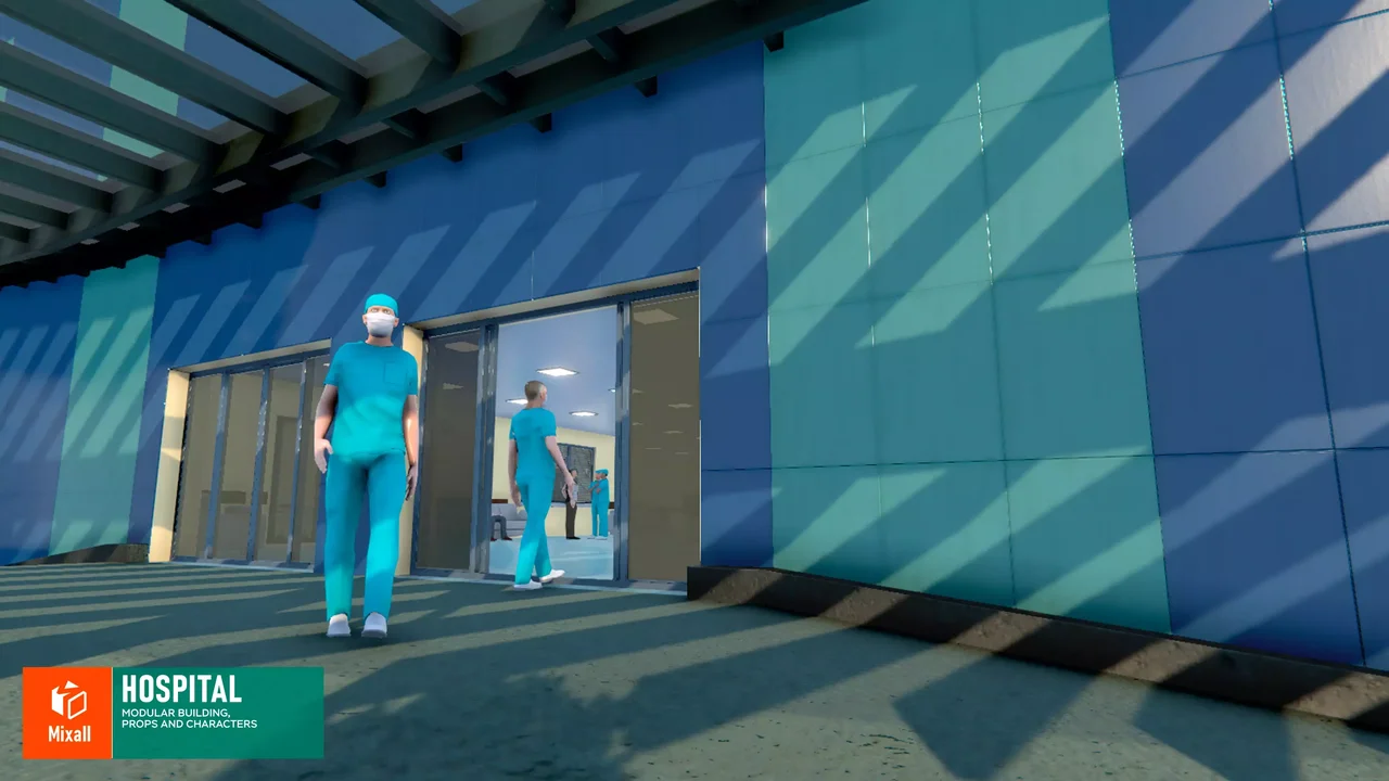 Hospital - modular building, props and characters