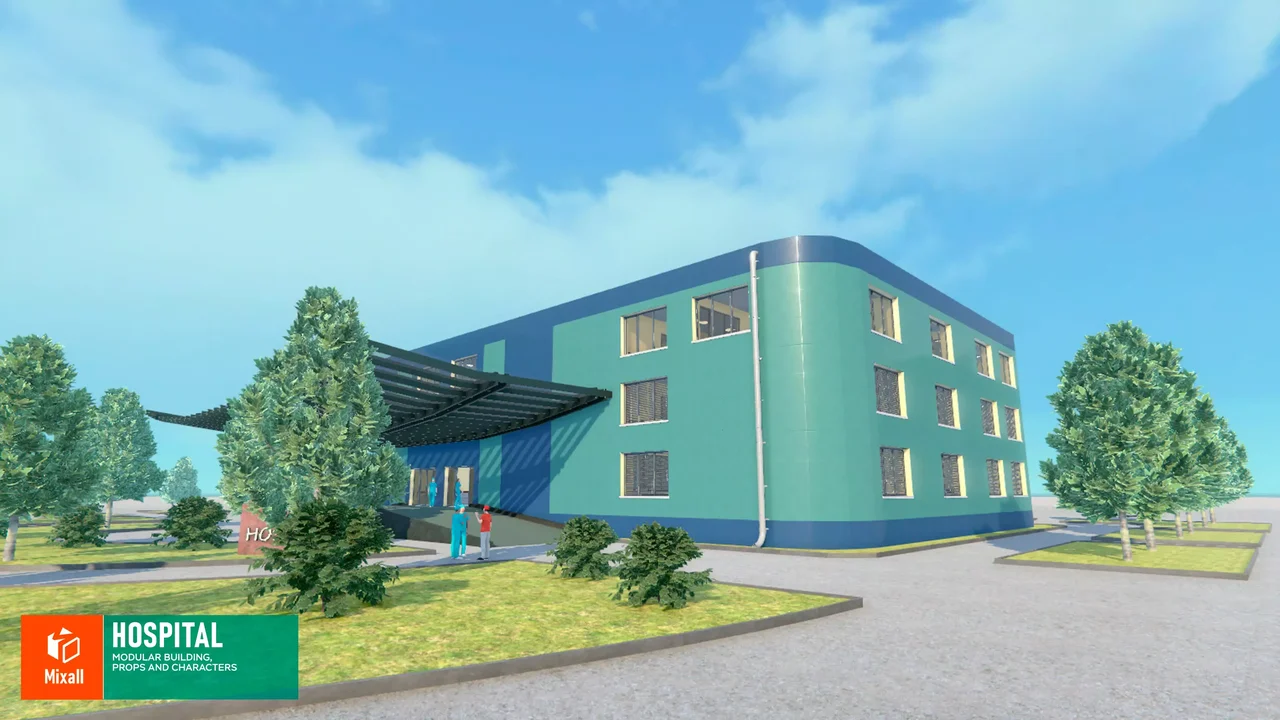Hospital - modular building, props and characters