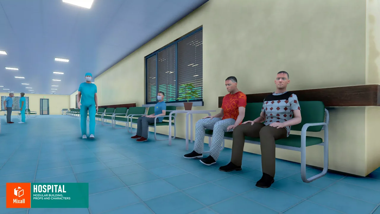Hospital - modular building, props and characters
