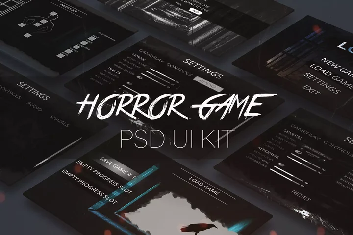 Horror Game PSD UI Kit