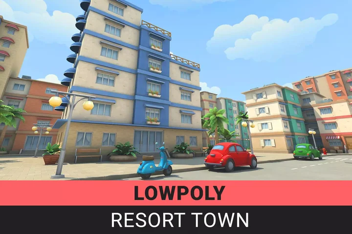 Lowpoly Resort Town