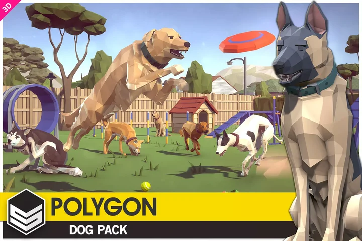 Dog Pack - Synty POLYGON - 3D Game Assets