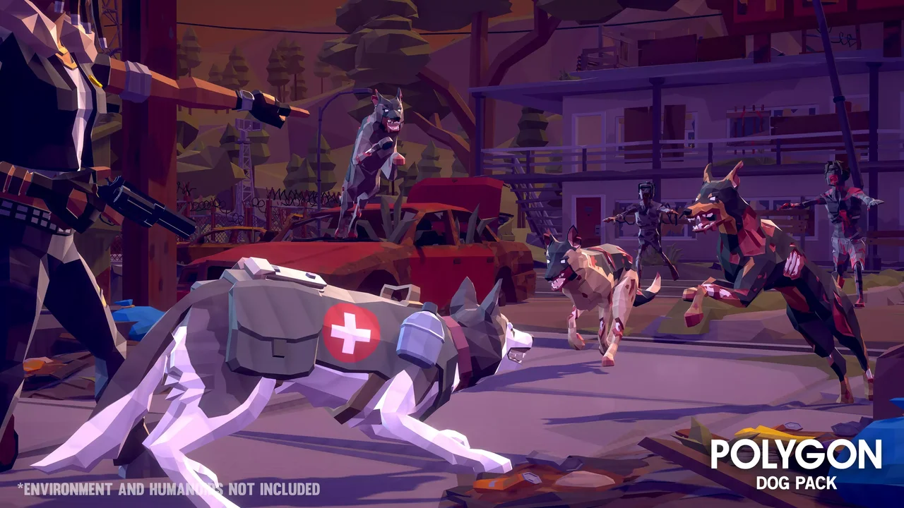 Dog Pack - Synty POLYGON - 3D Game Assets