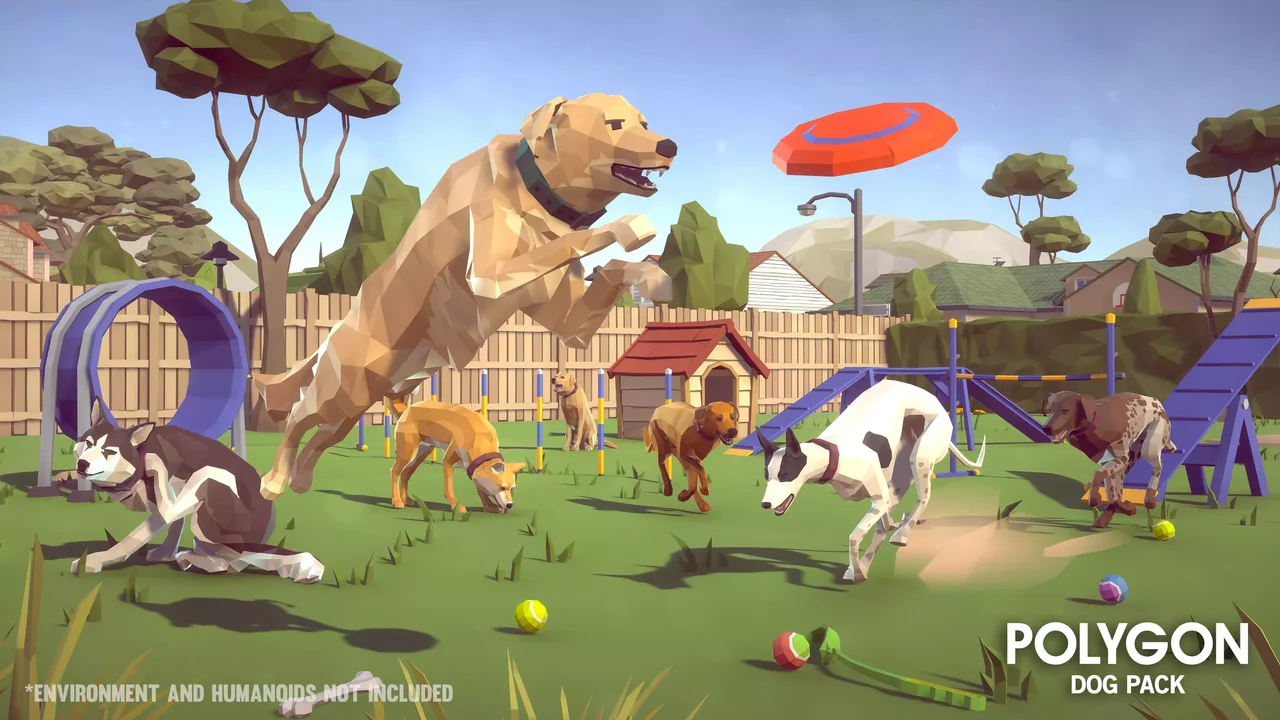 Dog Pack - Synty POLYGON - 3D Game Assets