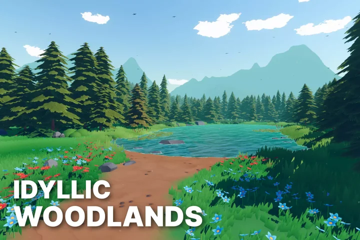 Idyllic Woodlands - Stylized Fantasy RPG Environment