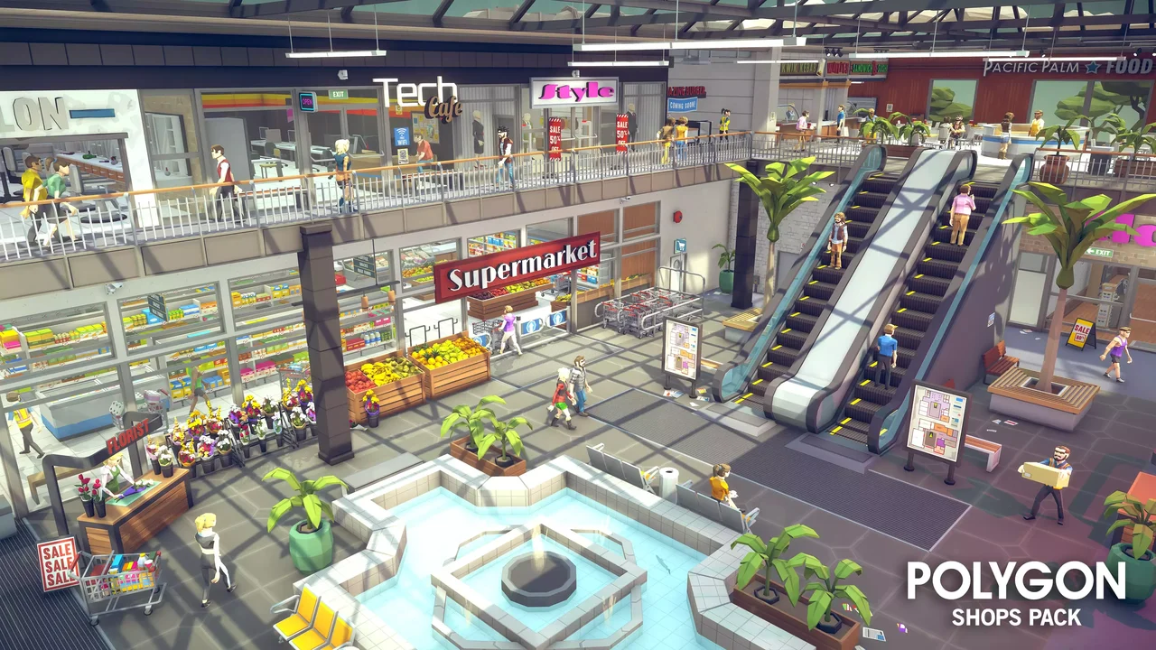 POLYGON Shops Pack - Low Poly 3D Art by Synty