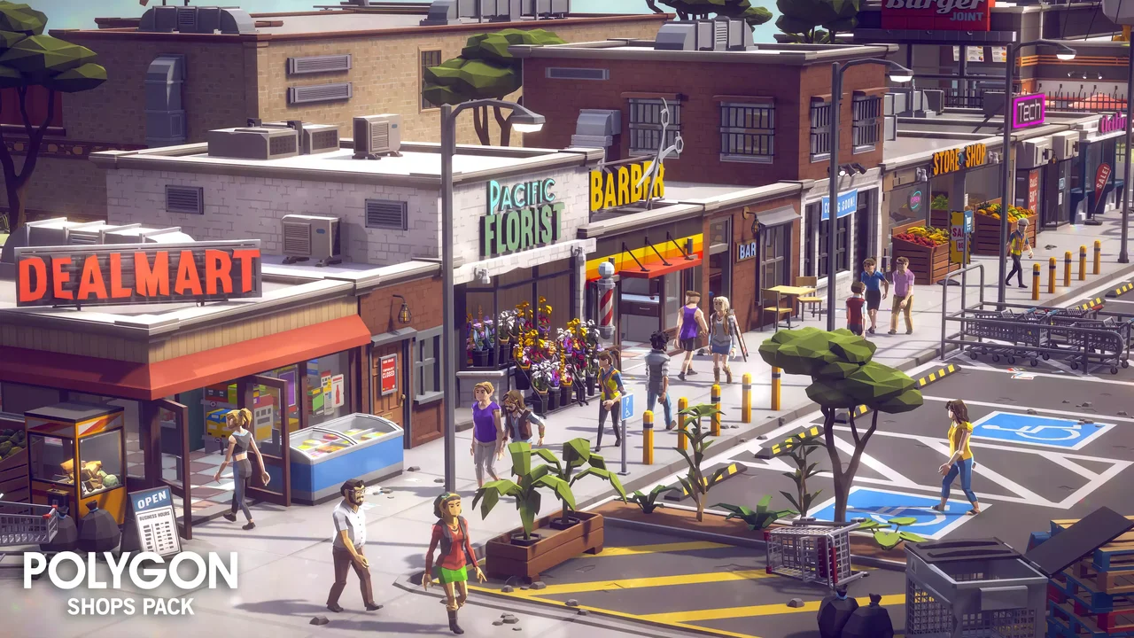 POLYGON Shops Pack - Low Poly 3D Art by Synty
