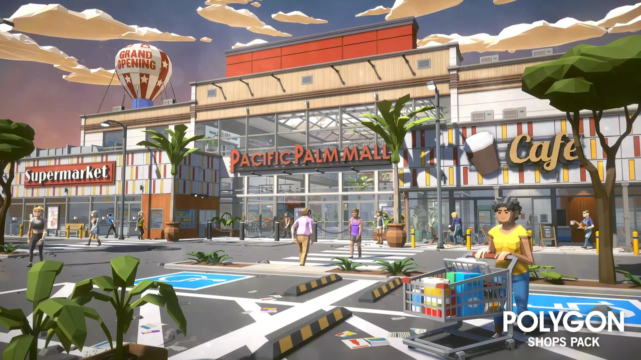 POLYGON Shops Pack - Low Poly 3D Art by Synty