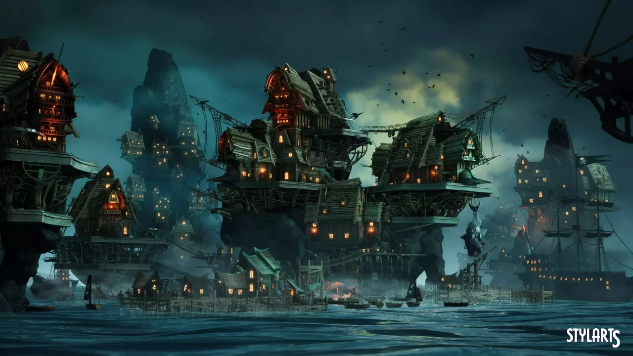 Stylized Pirate Port City