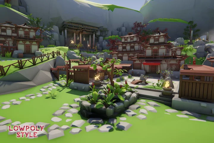 Lowpoly Style Asia Environment
