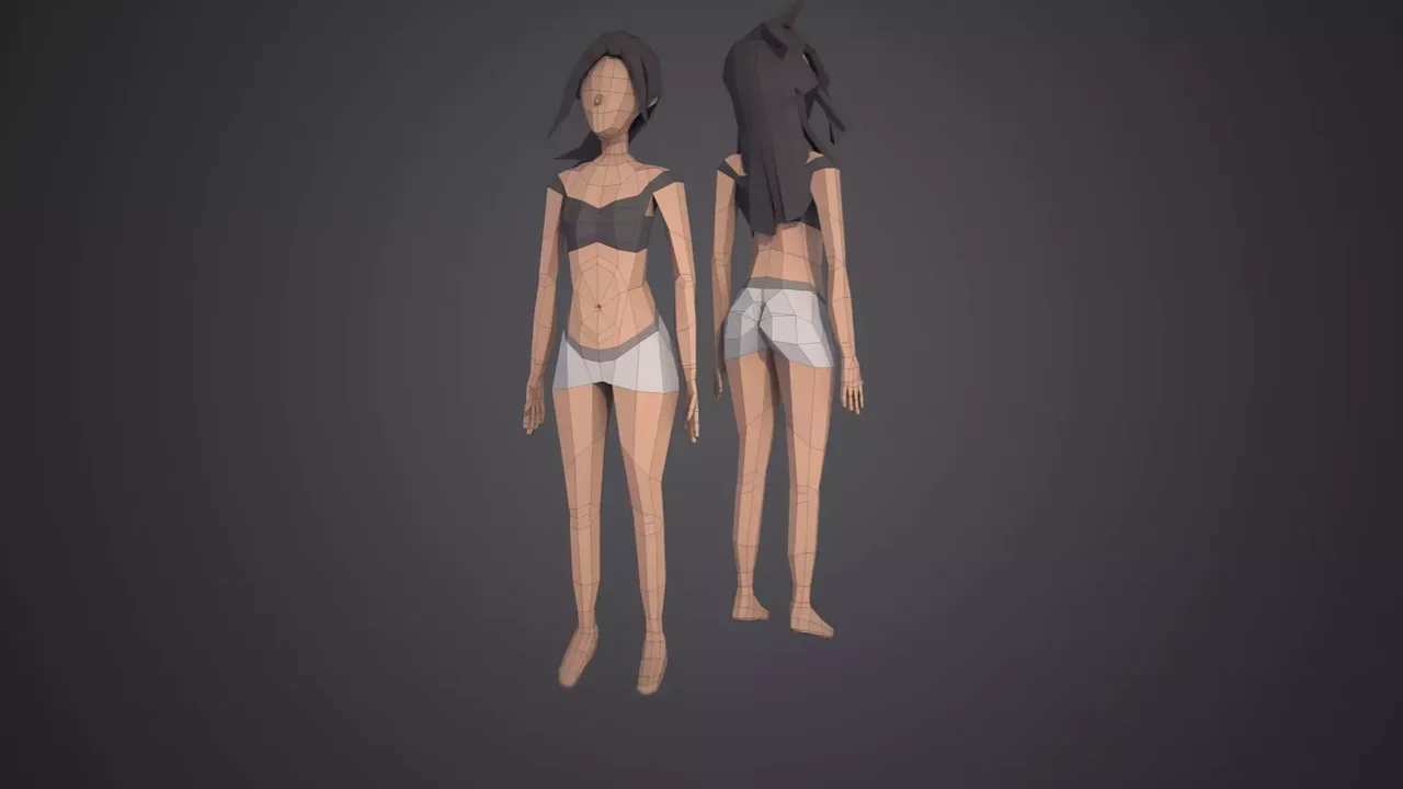 LOW POLY CHARACTERS CUSTOMIZABLE/MODULAR ( MALE AND FEMALE )