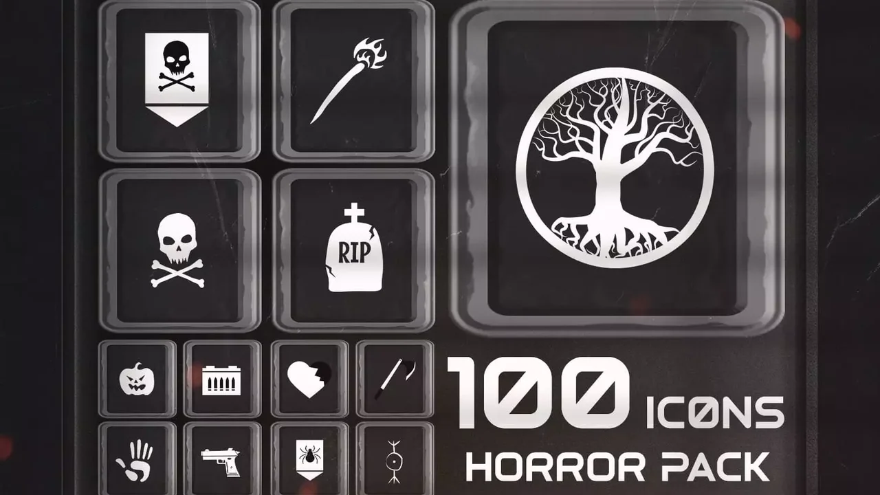 100 Horror Icons Pack