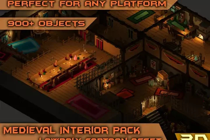Medieval Interior Pack - Lowpoly Cartoon Asset