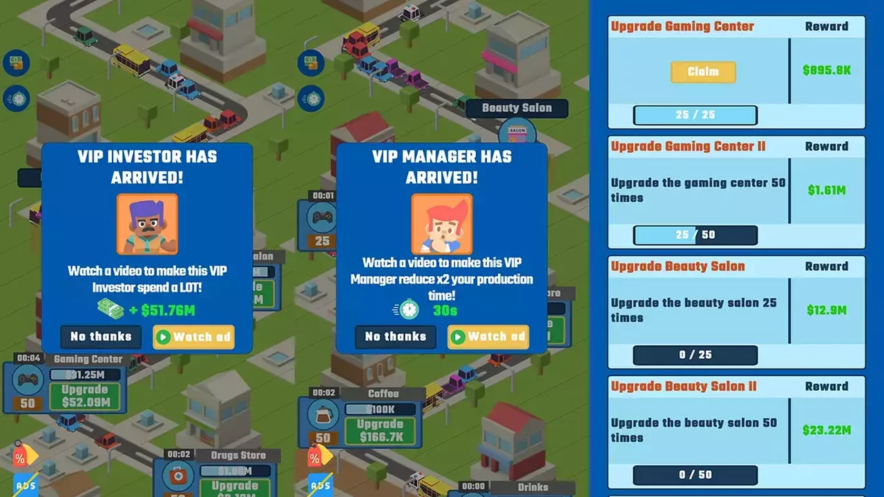 Idle Business Manager Game (Tycoon Template)