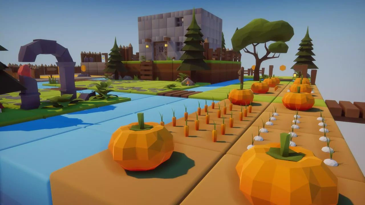 Cartoon Low Poly Cube World