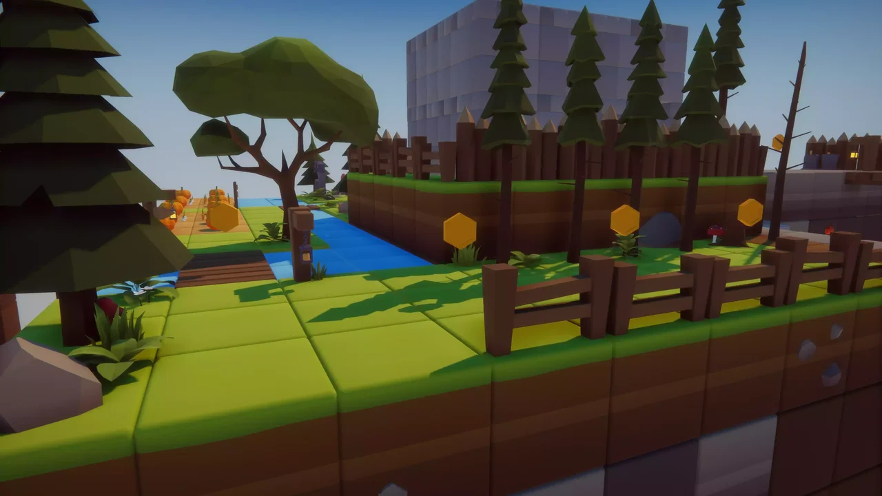 Cartoon Low Poly Cube World