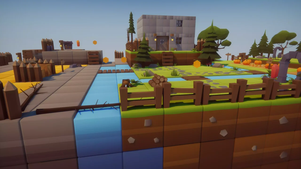 Cartoon Low Poly Cube World