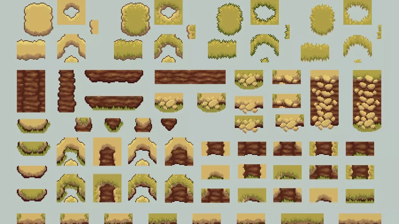 Desert Tileset Top Down Pixel Art