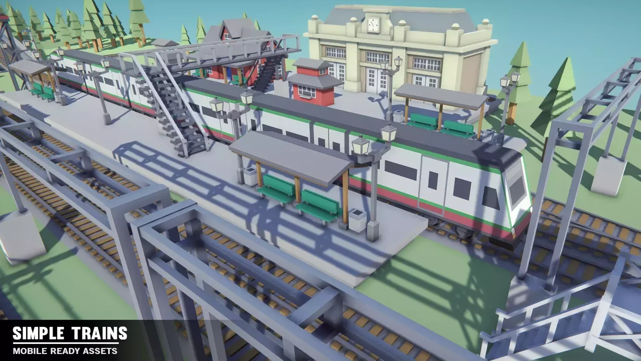 Simple Trains - Cartoon Assets