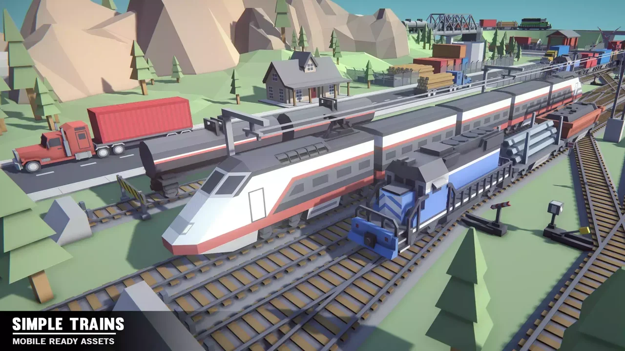 Simple Trains - Cartoon Assets