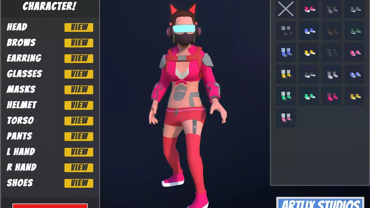 Customizable 3D Cyberpunk Characters