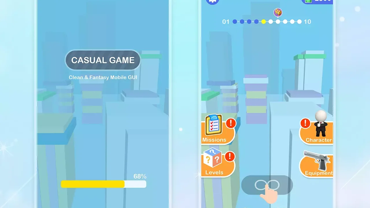 Casual Puzzle Game UI Pack