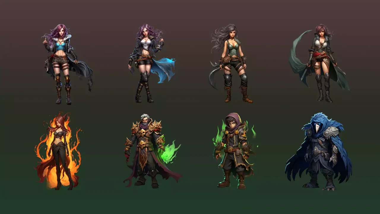 40 unique fantasy cartoon stylized male and female characters drawn style vol.4