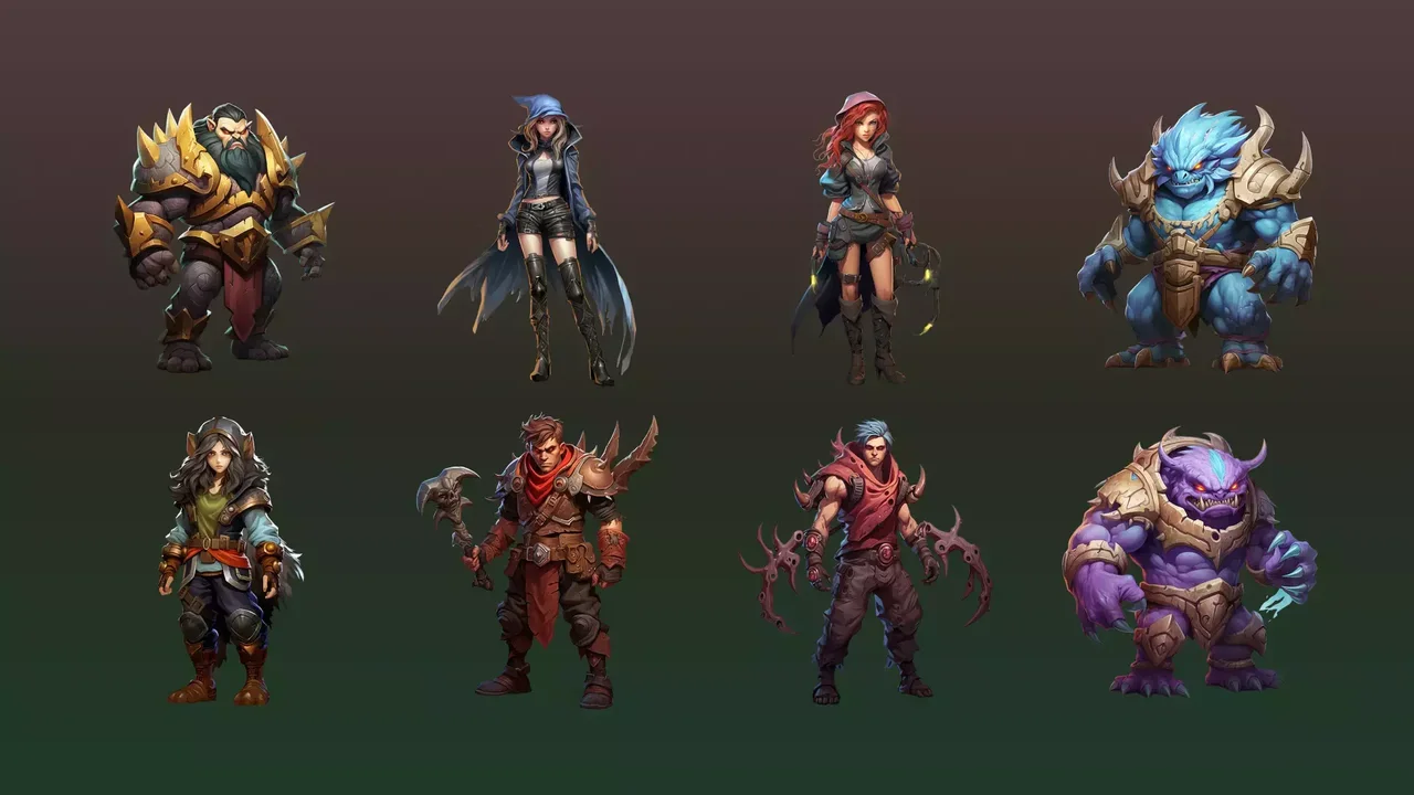 40 unique fantasy cartoon stylized male and female characters drawn style vol.4