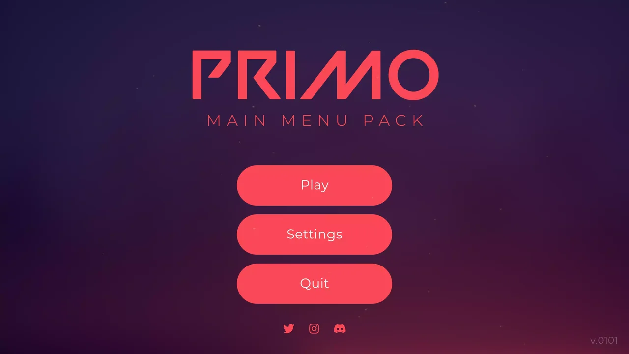 Primo - Minimalist Main Menu Pack