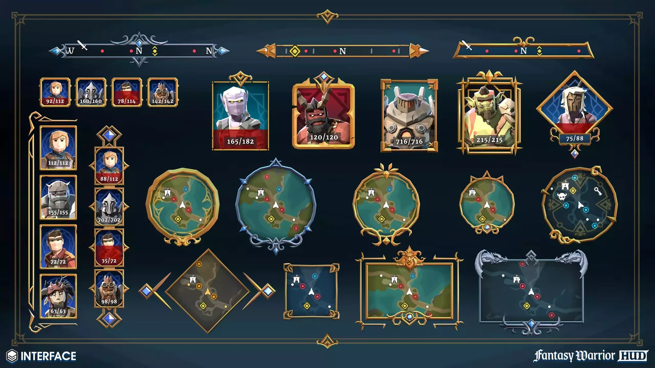 Fantasy Warrior HUD - Synty INTERFACE - GUI