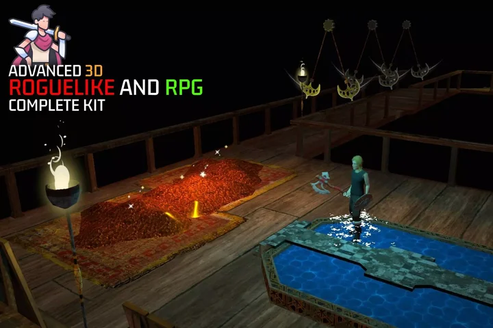 3D Roguelike RPG Complete Kit for Mobile and PC: TPS, Enemy AI, Puzzle and Props