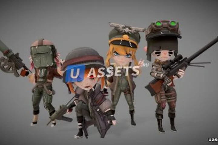 Anime Girl Military Squad