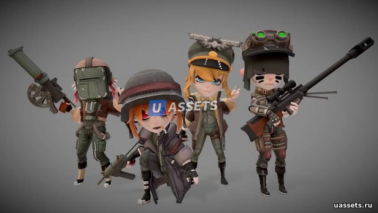 Anime Girl Military Squad