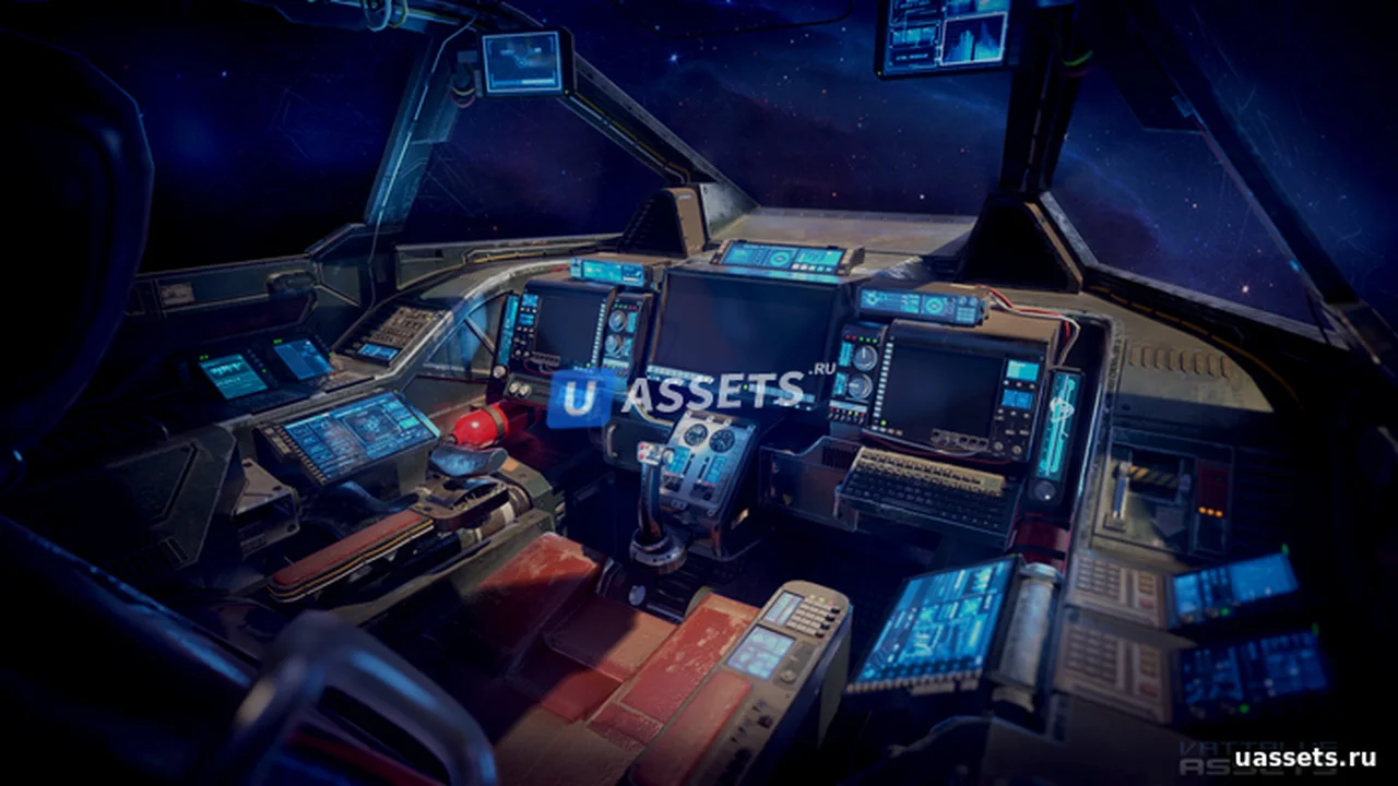 Sci Fi Cockpit Heavy Fighter Low-poly 3D model