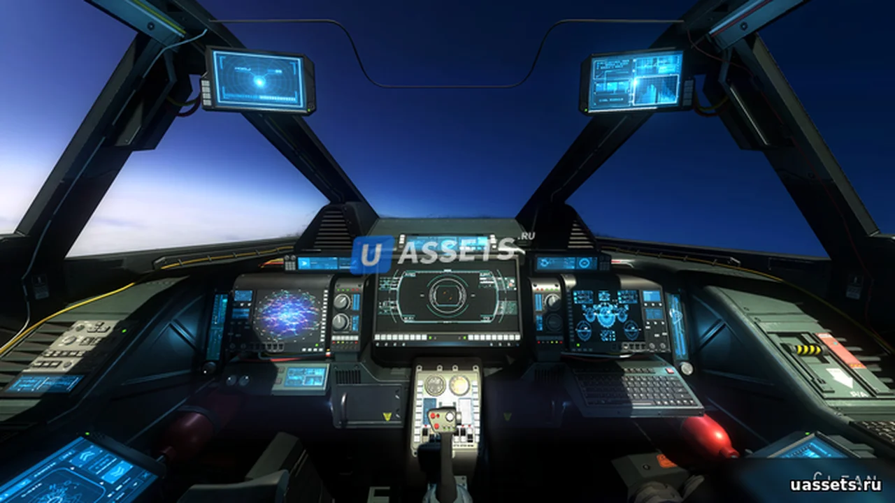 Sci Fi Cockpit Heavy Fighter Low-poly 3D model