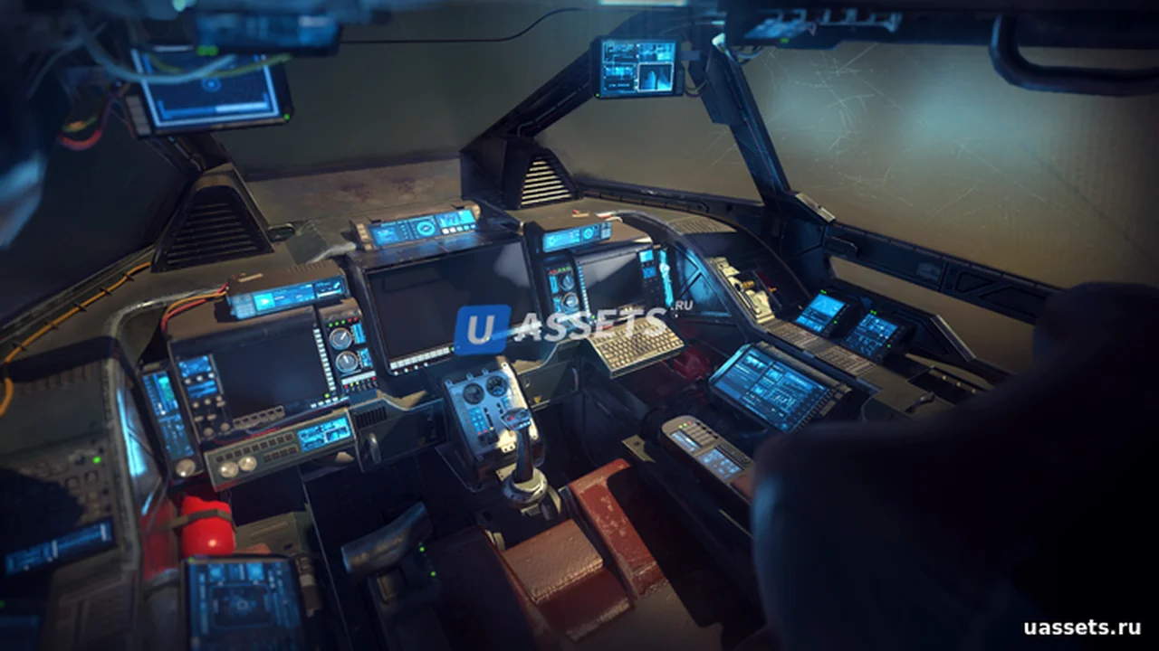 Sci Fi Cockpit Heavy Fighter Low-poly 3D model