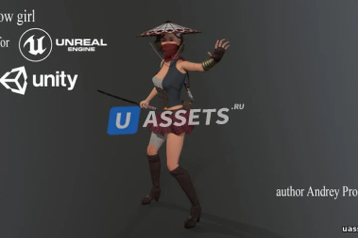Shadow girl Low-poly