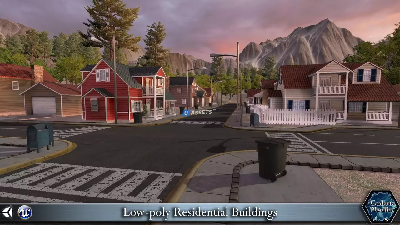 Residential Houses Low-poly 3D model